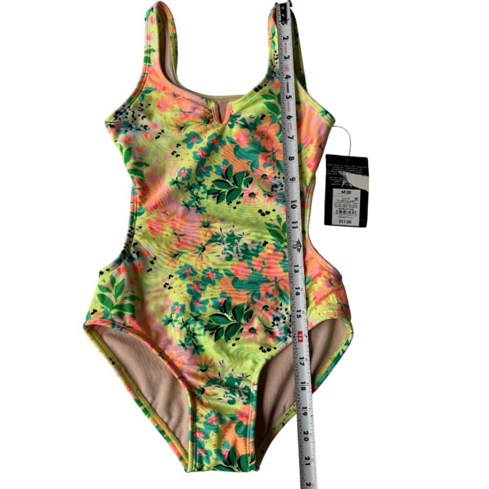 Multicolor floral one-piece swimsuit â new with tag. Size 8). Made in Vietnam. - Picture 5 of 5